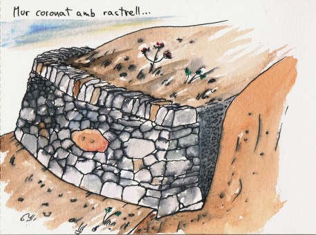 mur pedra seca coronat amb rastrell